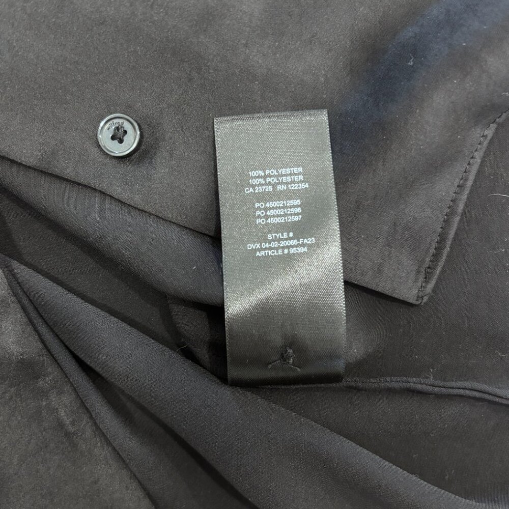 Aritzia Wilfred Beso Satin Button Up Top Short Sleeve Black Size 2X NWT $98 - Picture 12 of 14